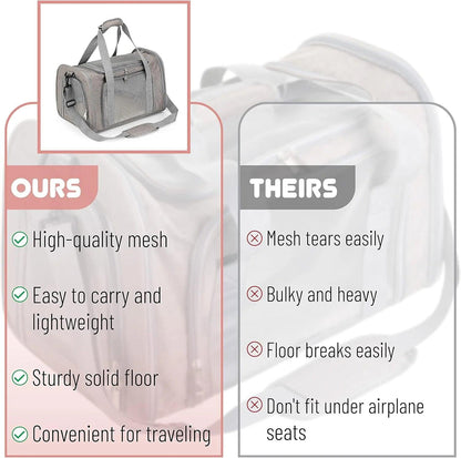 Premium Soft-Sided Pet Carrier for Cats and Dogs - Ideal for Travel and Transport.