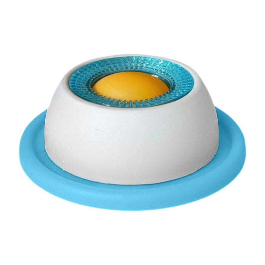 Calming Lick Bowl for Dogs and Cats - Non-Slip Slow Feeder with Rotating Lick Ball for Liquid and Wet Food, Anxiety Relief Enrichment Toy, 1 Pack