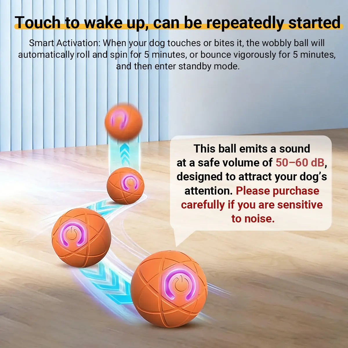 Vibrating Automatic Dog Ball Toy - USB Rechargeable, Interactive Play for Dogs and Cats (Available in Small, Medium, and Large Sizes)