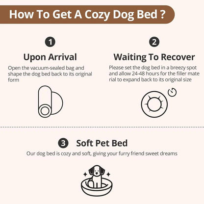 Cozy Medium Anti-Anxiety Donut Dog Bed - 31-Inch Fluffy Faux Fur for Pets up to 45 lbs (Smoke Grey).