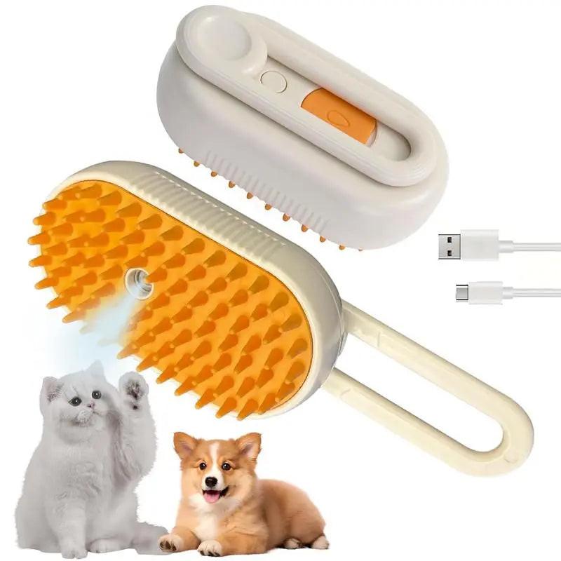 Transform Grooming Time with the Ultimate Pet Steam Brush & Hair Remover for Cats and Dogs â ‚¬" Adjustable Settings & Soothing Steamy Mist!.