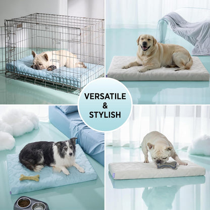 XL Cooling Dog Bed - Q-Max>0.5 Cooling Mat with Removable Washable Cover, Breathable Orthopedic Egg Crate Foam Non-Slip Summer Pad for Extra Large Active, Senior, and Long-Haired Pets, 41 x 27 Inches