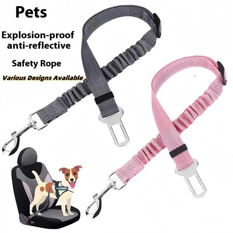 Ensure Your Pet's Safety on the Road with Our Adjustable 2 Pack Pet Seatbelt Restraint for Dogs and Cats - Fast Shipping from USA!.