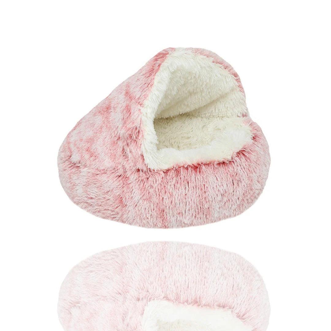 Orthopedic Pet Cave Bed | Calming Plush Bed for Cats & Small Dogs.