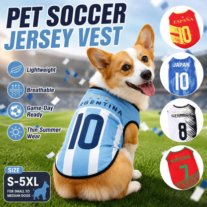 Sporty Lightweight Breathable Pet Soccer Jersey Vest - Perfect for Active Dogs and Cats!