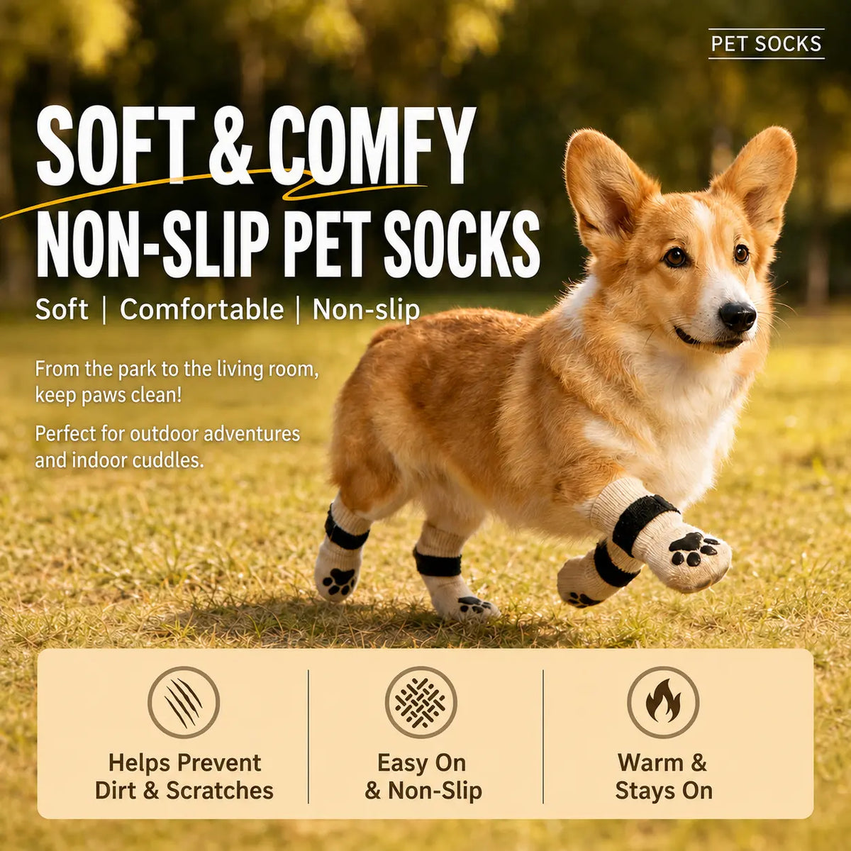 Dog Paw Protectors - 4-Piece Silicone Set with Anti-Slip Grip for Enhanced Outdoor Safety of Puppies and Dogs