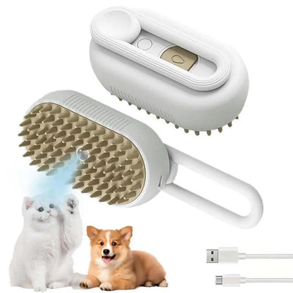 Transform Grooming Time with the Ultimate Pet Steam Brush & Hair Remover for Cats and Dogs â ‚¬" Adjustable Settings & Soothing Steamy Mist!.