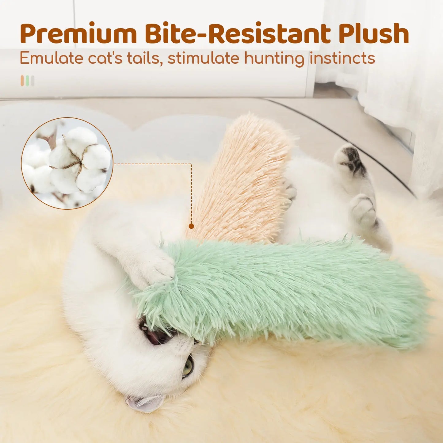 Potaroma Interactive Cat Kicker Toys - 3 Colorful Crinkle Pillows for Endless Indoor Fun and Exercise