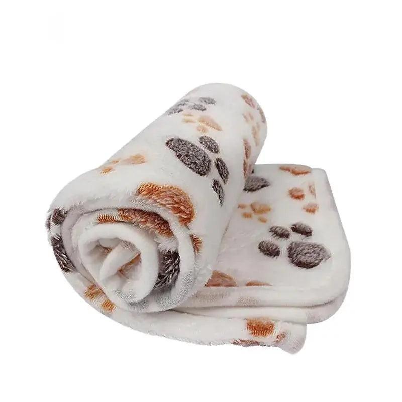 Cozy Cartoon Paws Pet Blanket - The Perfect Soft Mat for Dogs and Cats.