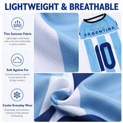 Sporty Lightweight Breathable Pet Soccer Jersey Vest - Perfect for Active Dogs and Cats!