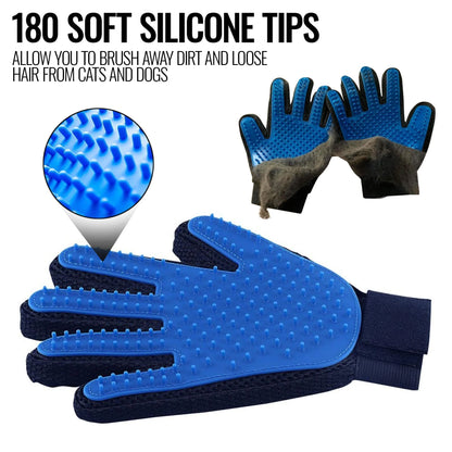 Pet Grooming Gloves for Dogs and Horses - Deshedding Mitts for Hair Removal and Massage