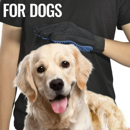 Pet Grooming Gloves for Dogs and Horses - Deshedding Mitts for Hair Removal and Massage