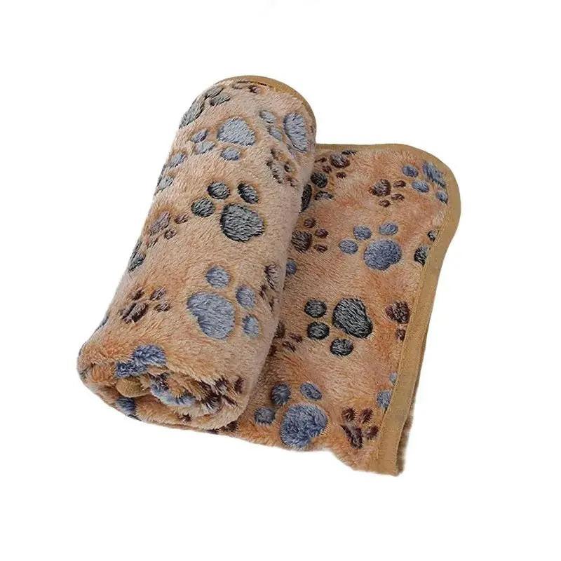Cozy Cartoon Paws Pet Blanket - The Perfect Soft Mat for Dogs and Cats.