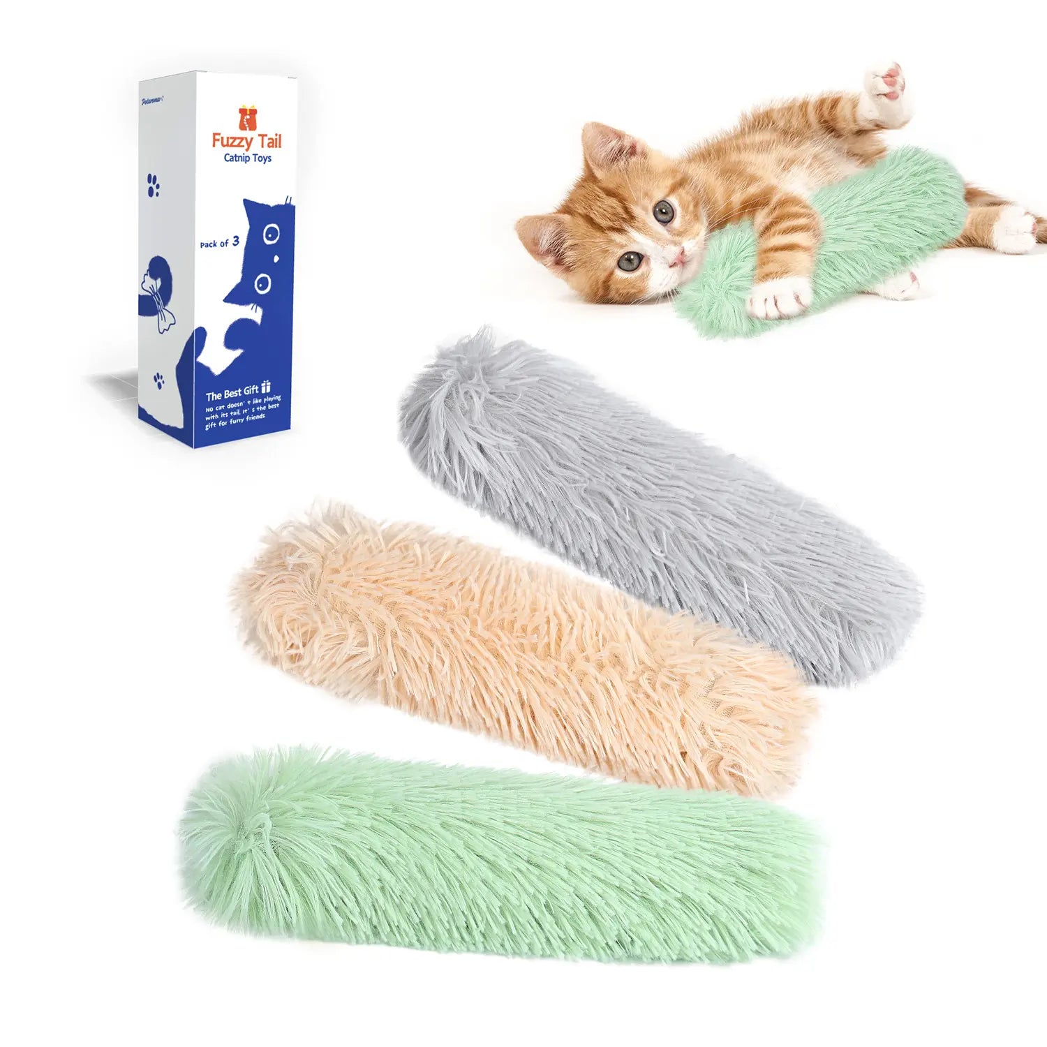 Potaroma Interactive Cat Kicker Toys - 3 Colorful Crinkle Pillows for Endless Indoor Fun and Exercise